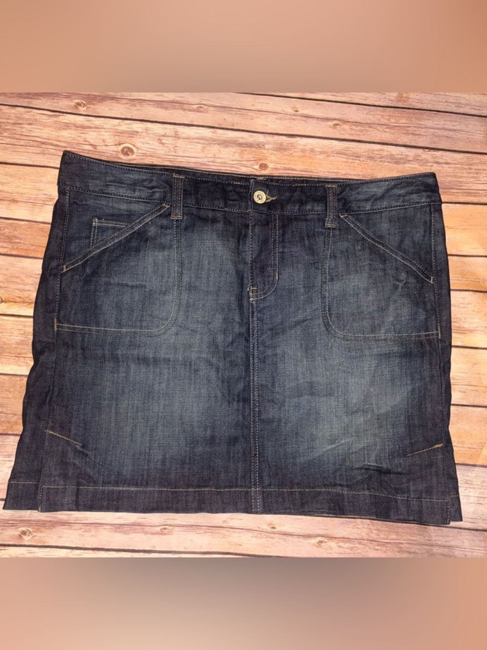 Calvin Klein Dark Blue Denim Skirt-Style Jeans